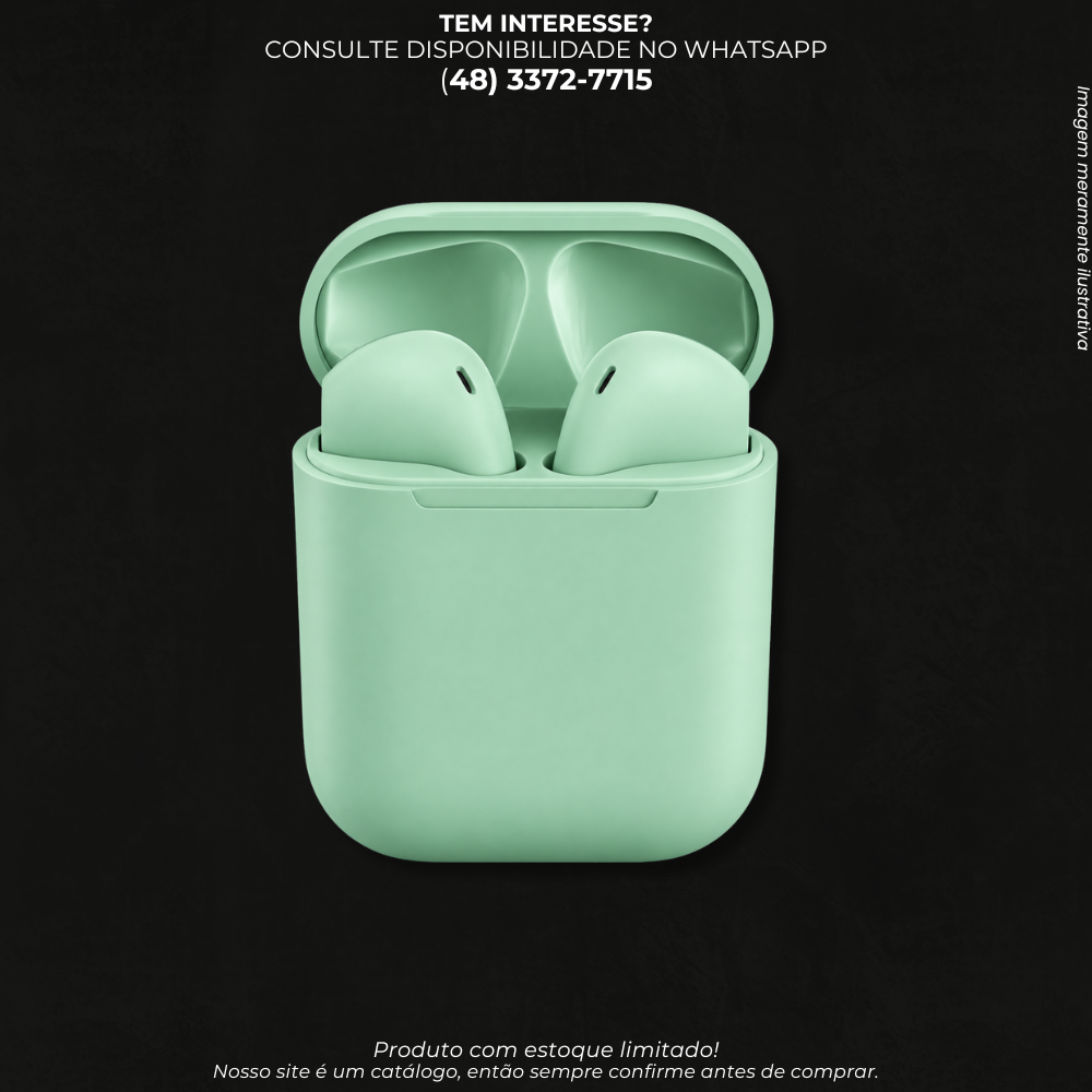Fone de Ouvido Bluetooth TWS Sem Fio com Estojo de Recarga – Verde AJ-D11-B A-788