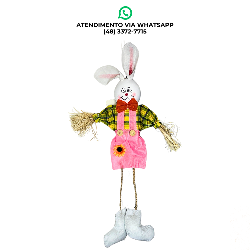COELHO ESPANTALHO DE PORTA – ARTIGO DECORATIVO DE PÁSCOA