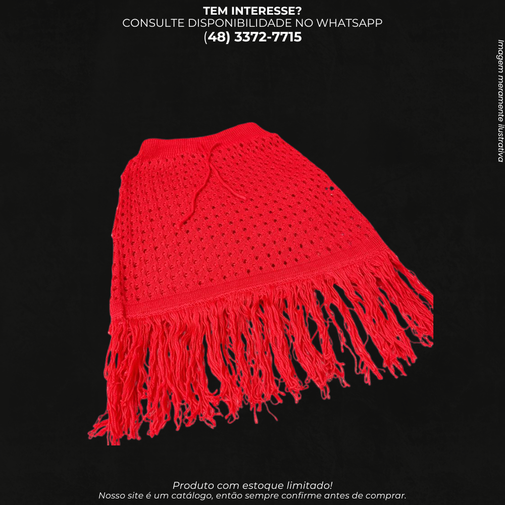 Saia Feminina em Tricô com Franjas para Moda Praia