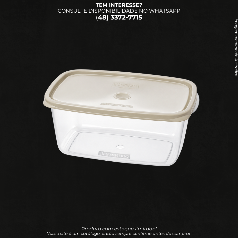 Pote Retangular Sanremo com Tampa – Organizador de Alimentos