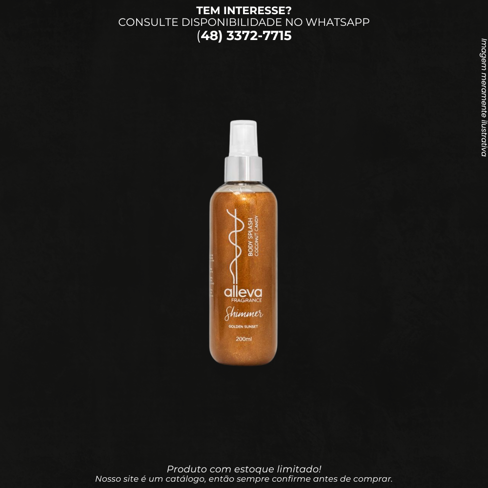 Body Splash com Brilho 200ml para Perfumar e Iluminar a Pele