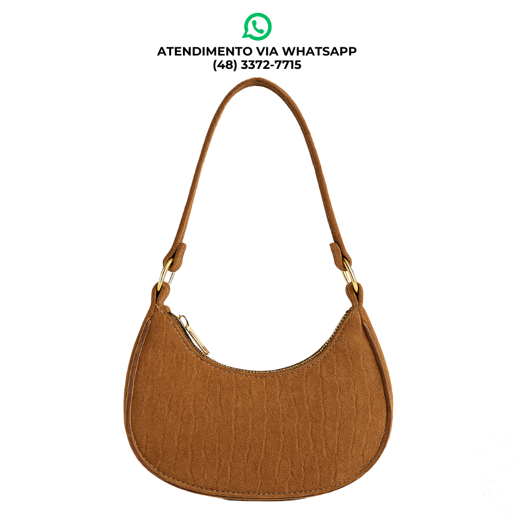 Bolsa Feminina Casual com Alça Rústica Meia Lua