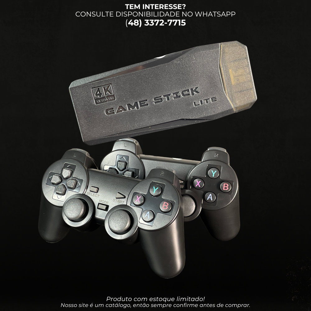 Game Stick Lite com 2 Controles – 20 Mil Jogos Retrô AJ-Q13