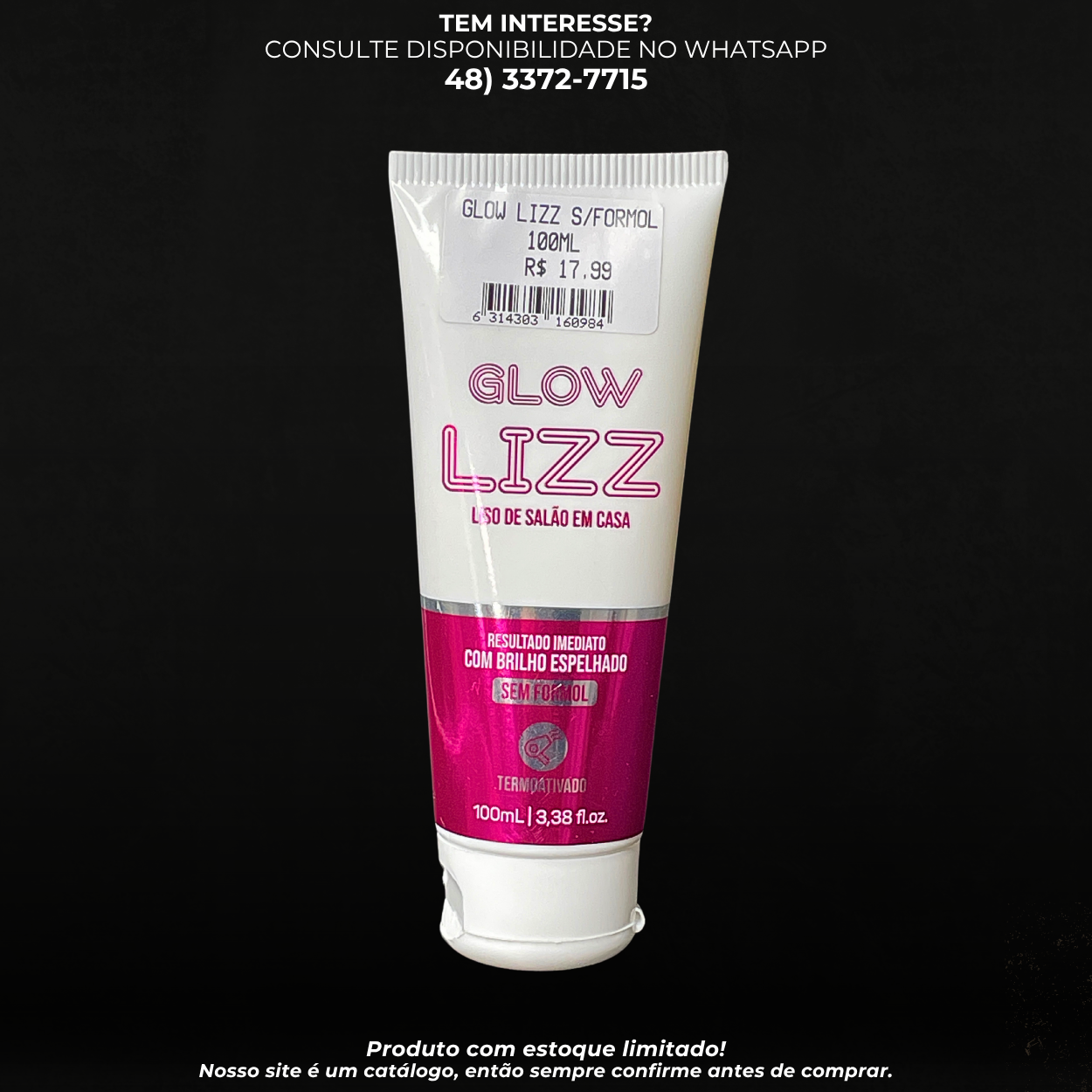 Glow Lizz Liso em Casa 100ml