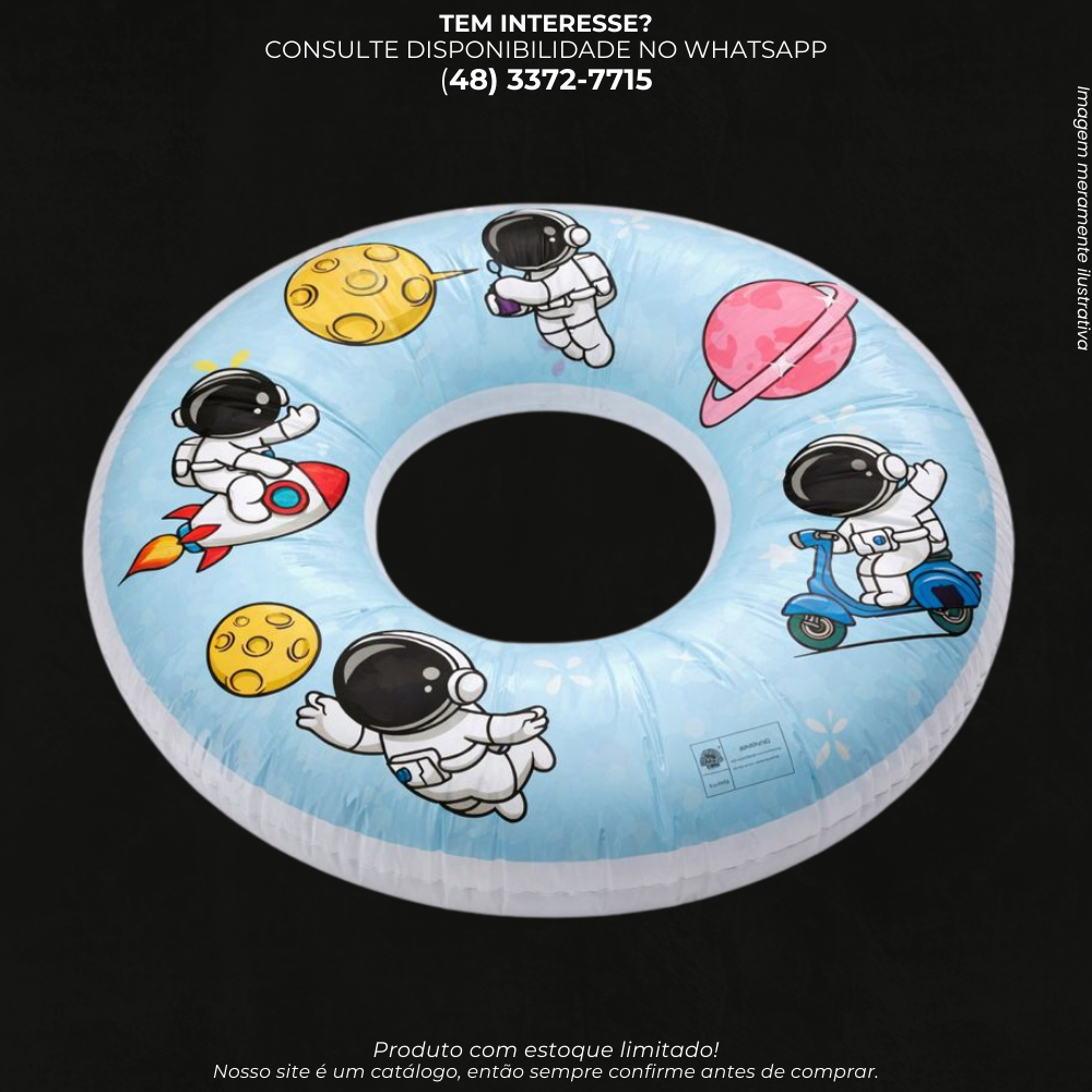 Bóia Inflável Infantil Astronauta para Piscina e Praia