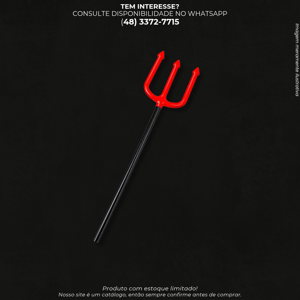 Tridente de Diabo para Fantasia de Halloween – Vermelho e Preto LF43-056