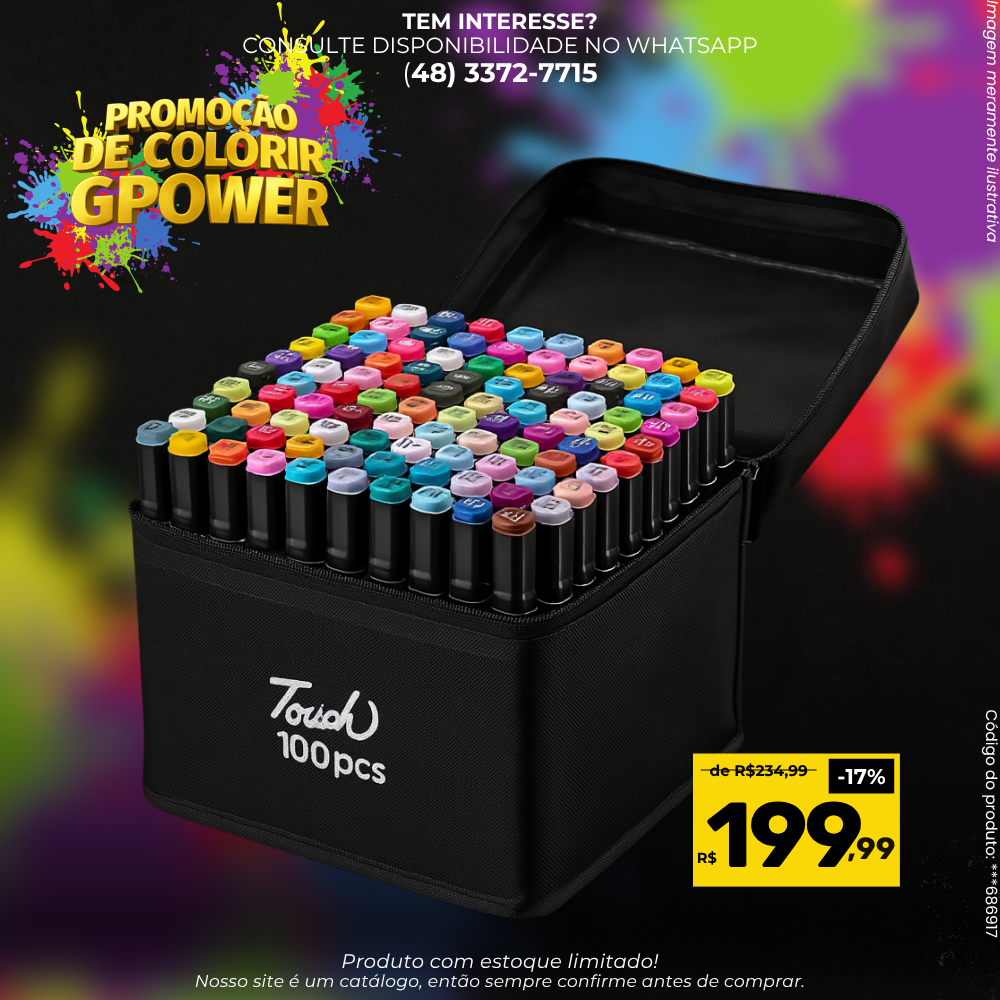 Kit de Canetas Artísticas 100 Cores com Estojo