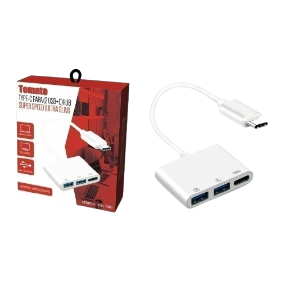 Adaptador Tipo C Para 2 USB + USB Tipo C
