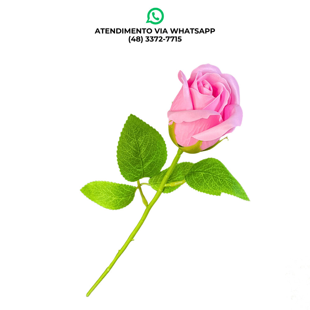 Flor Artificial Plástica Rosa 36cm - G POWER