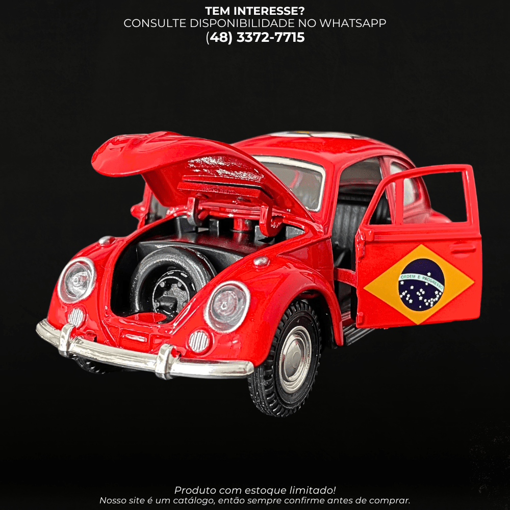 Fusca de Coleção Miniatura com Bandeira do Brasil - G POWER