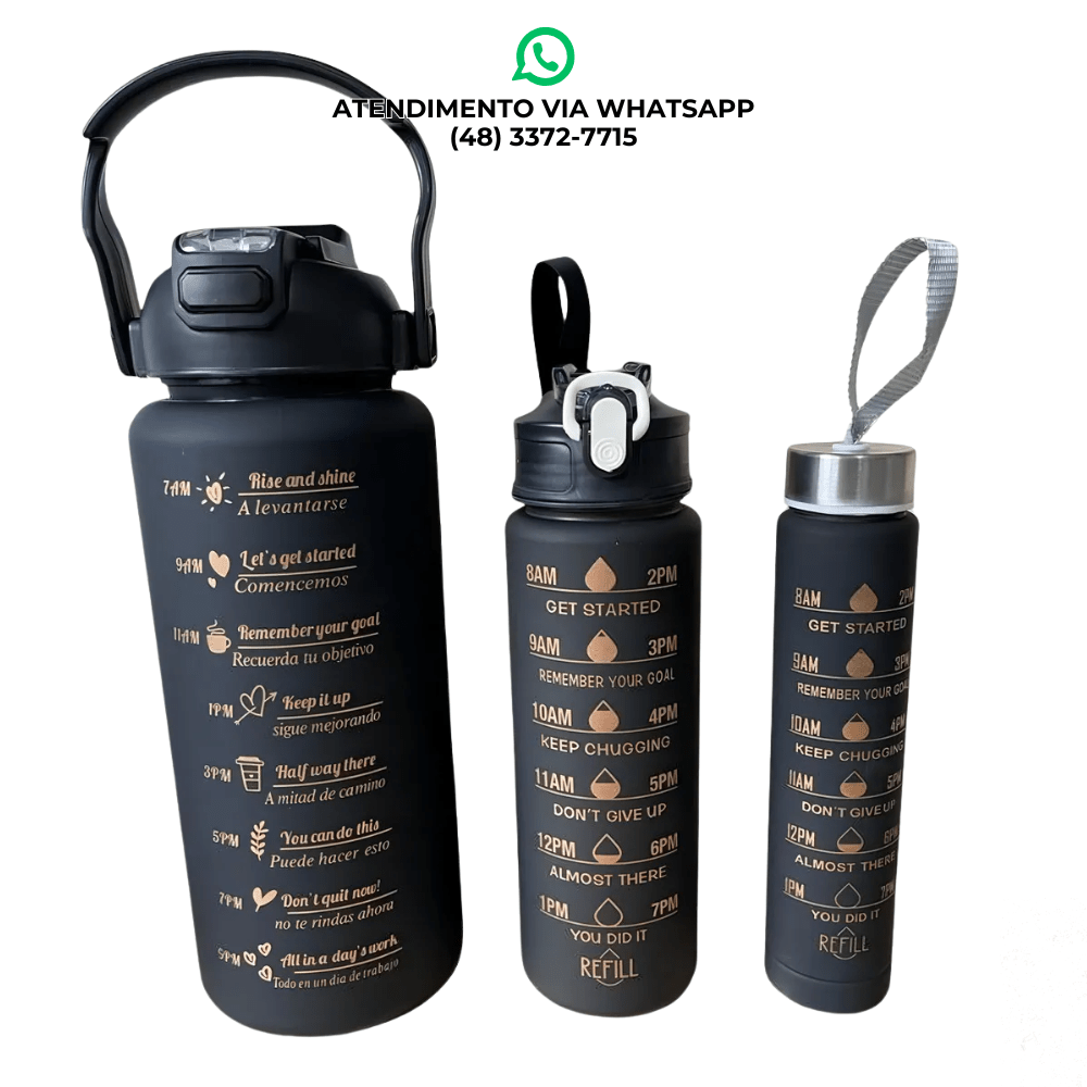Kit 3 Garrafas + Adesivos - G POWER