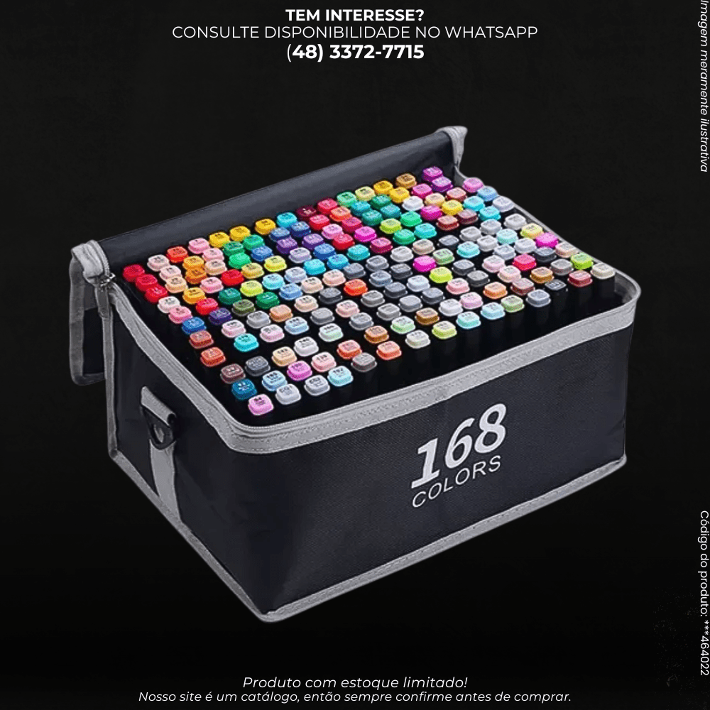 Kit de Canetas Artísticas 168 Cores com Estojo - G POWER
