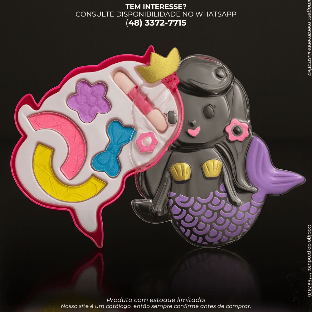 Kit Maquiagem Infantil Sereia – Estojo Colorido - G POWER