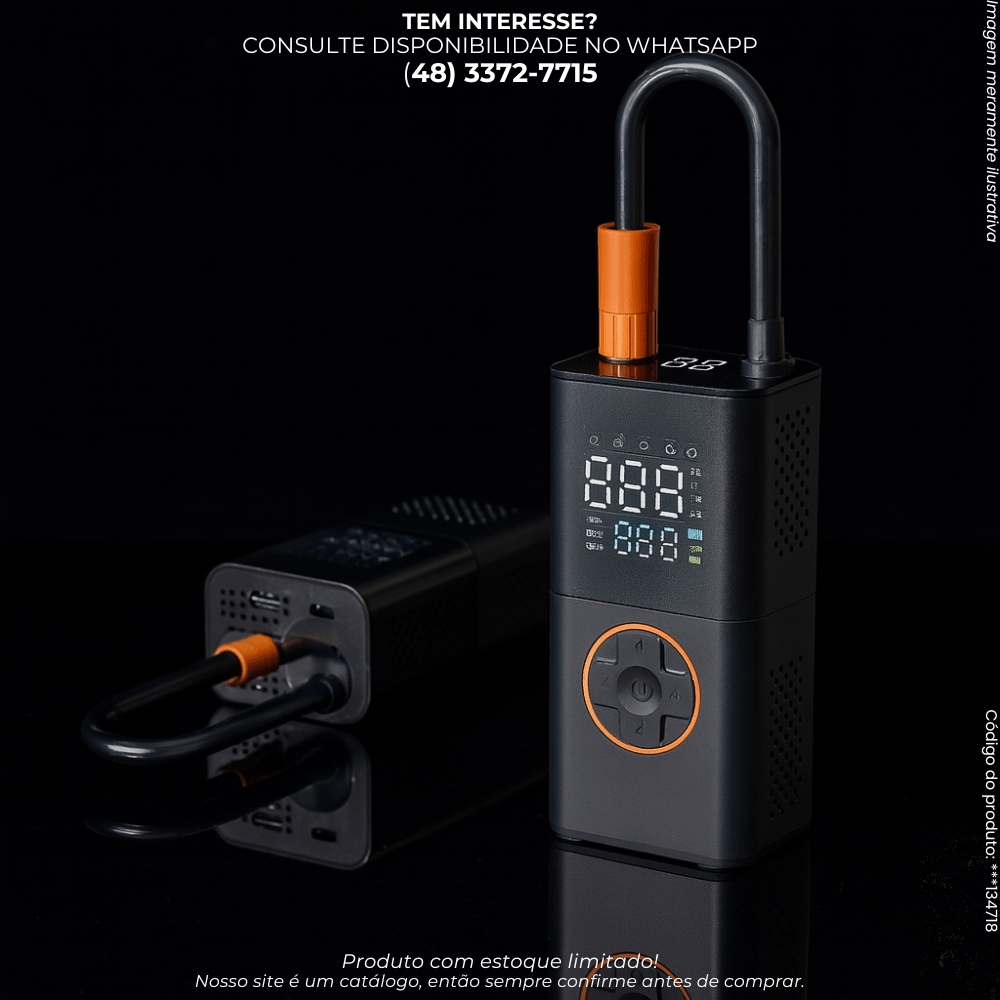 Mini Bomba de Ar Portátil Digital Recarregável - G POWER