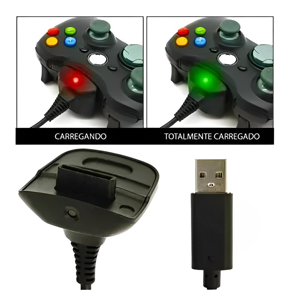Bateria Carregador Controle Xbox 360 Fat Super Slim - G POWER