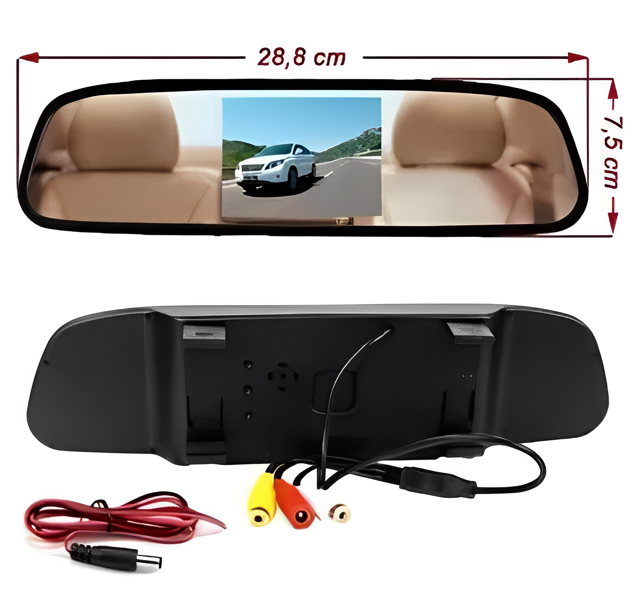 Espelho Retrovisor Tela 4,3¨ + Câmera Ré
