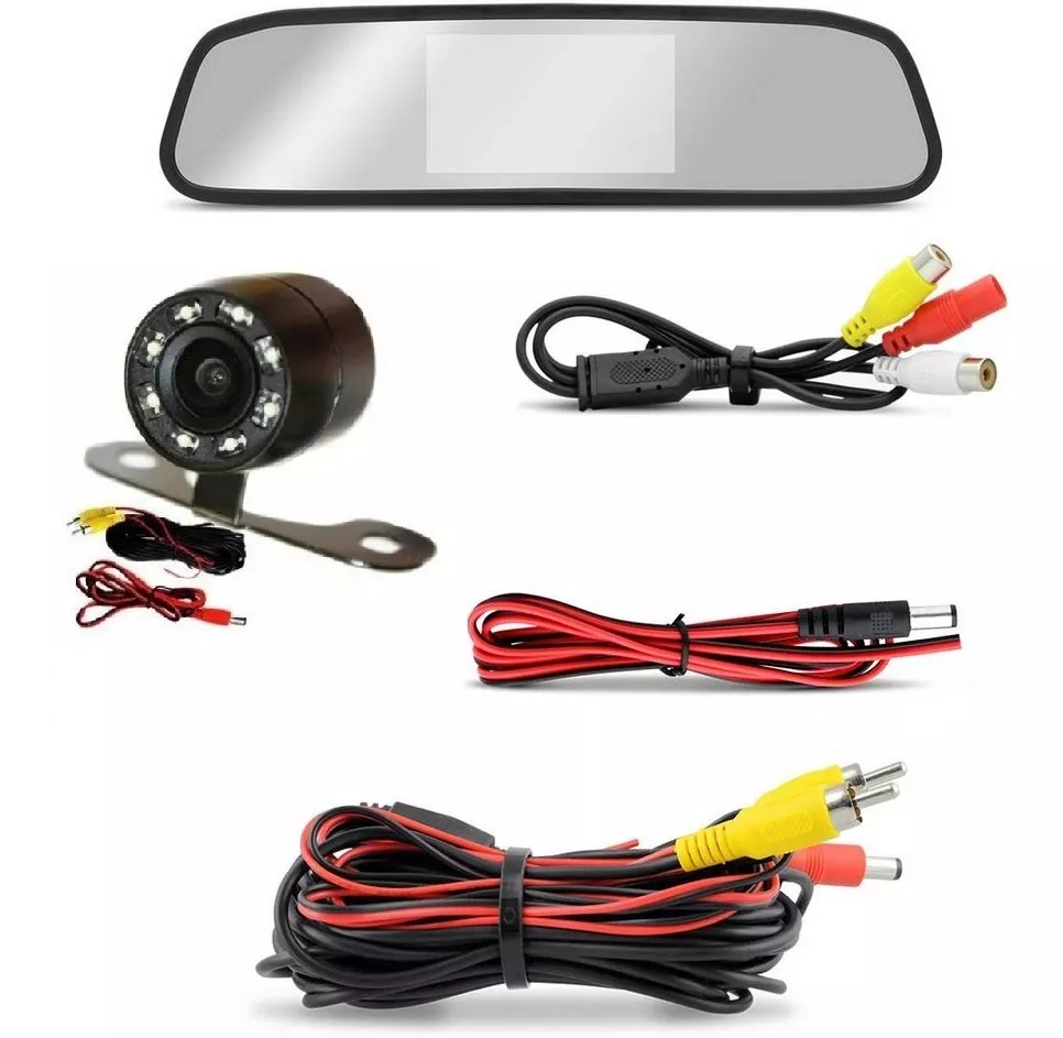 Espelho Retrovisor Tela 4,3¨ + Câmera Ré