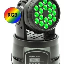 Canhão Moving Head 18 Led Rgb Strobo Luz De Palco