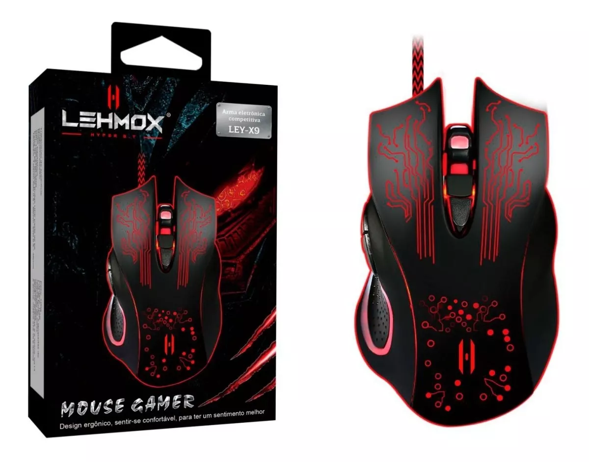 Mouse Gamer Com 6 Botões Ley-x9 - G POWER