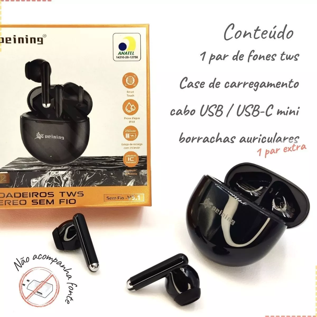 Fone Earbuds Tws Peining P612 - G POWER