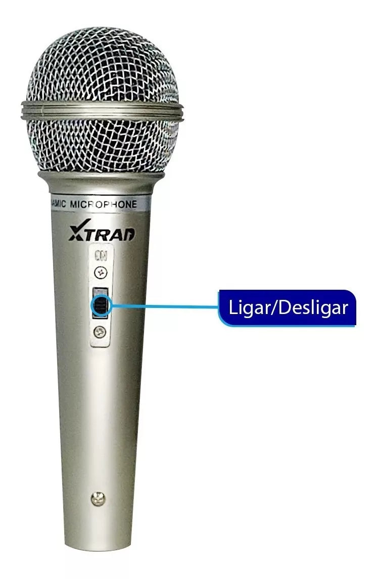 Microfone Karaokê Profissional Dinâmico Com Fio P10 - G POWER