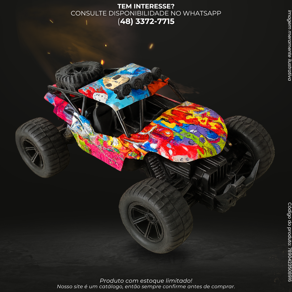 Monster Truck de Controle Remoto Escala 1:16 com 7 Funções