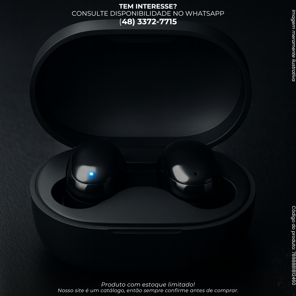 Fone de Ouvido Bluetooth 5.0 com Case Recarregável e Visor LED