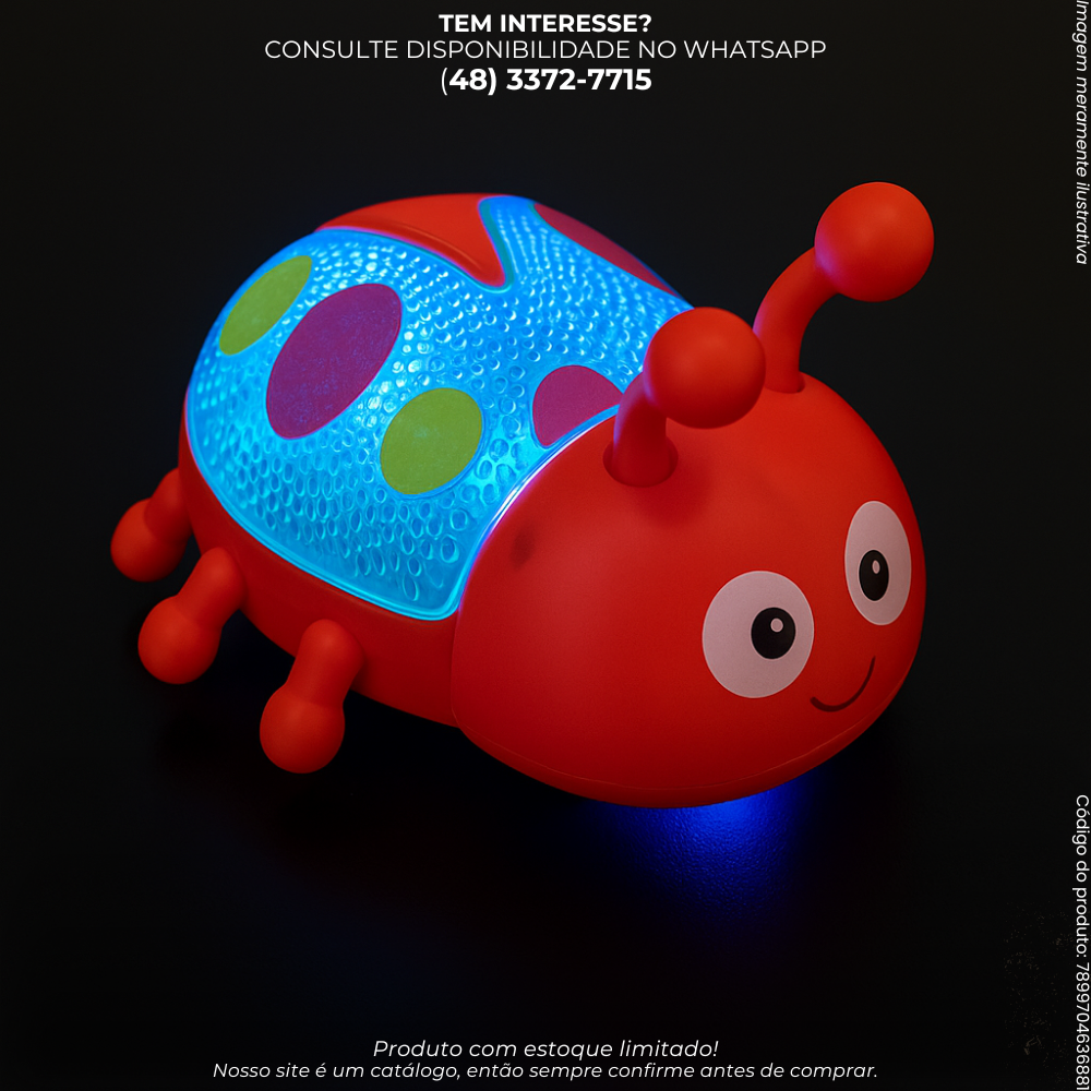 Joaninha Musical Infantil com Luzes Coloridas e Movimento