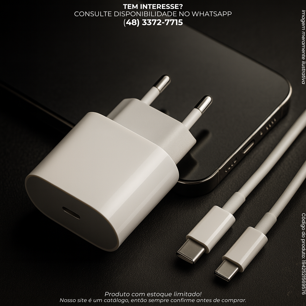 Carregador Turbo USB-C 20W com Cabo Lightning 1m