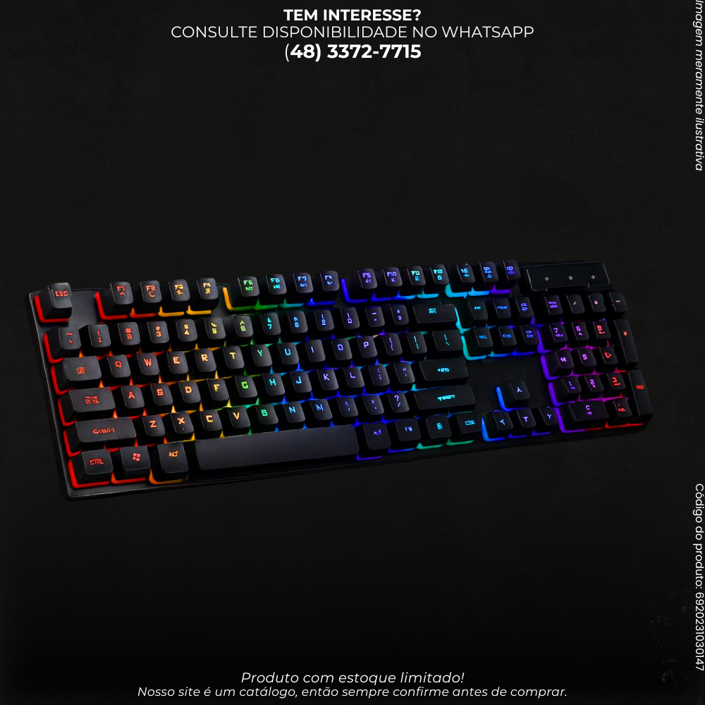 Teclado Gamer Lehmox RGB Impermeável