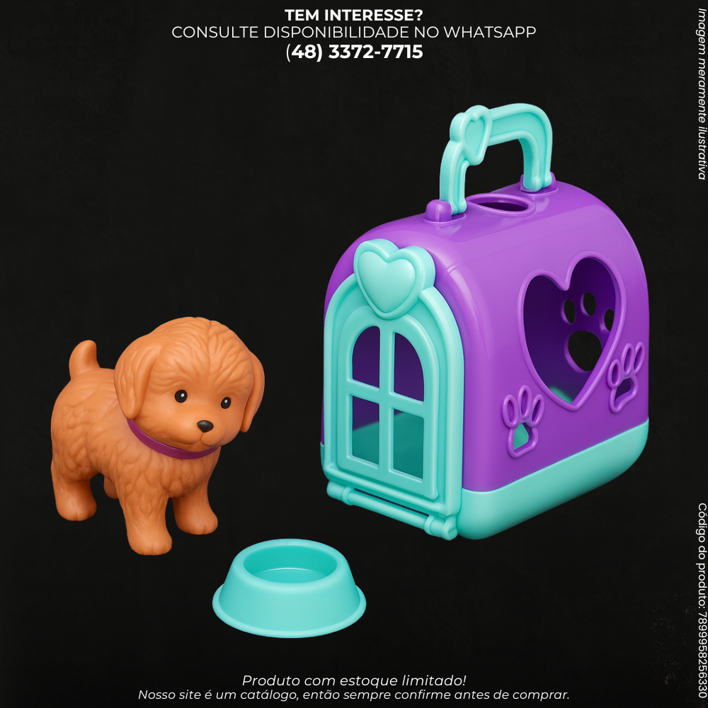 Kit Pet de Brinquedo com Casinha e Cachorrinho
