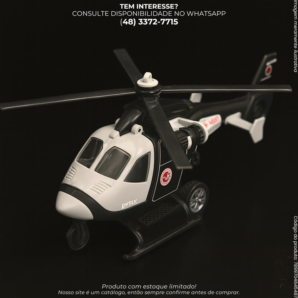 Helicóptero de Brinquedo Policial – Fricção