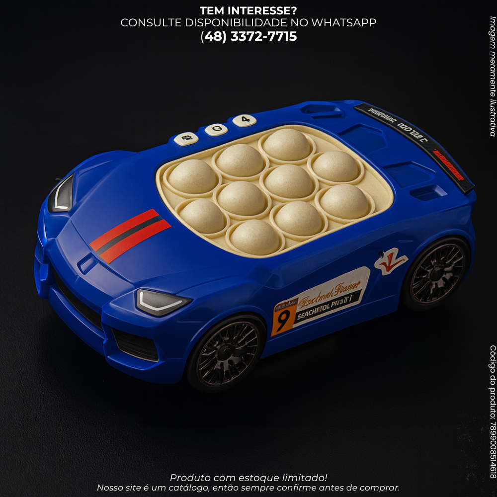 Carro Pop It Eletrônico Infantil com 4 Modos de Jogo