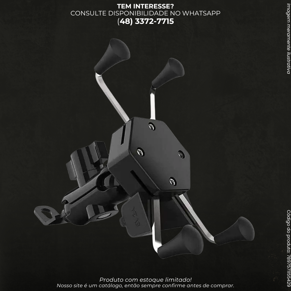 Suporte Universal para Moto com Carregador USB Aranha