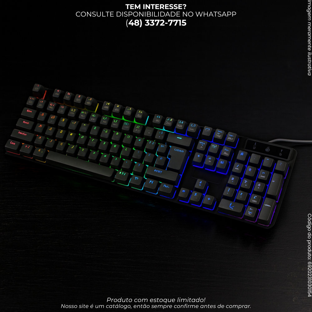 Teclado Gamer Lehmox RGB Preto Impermeável