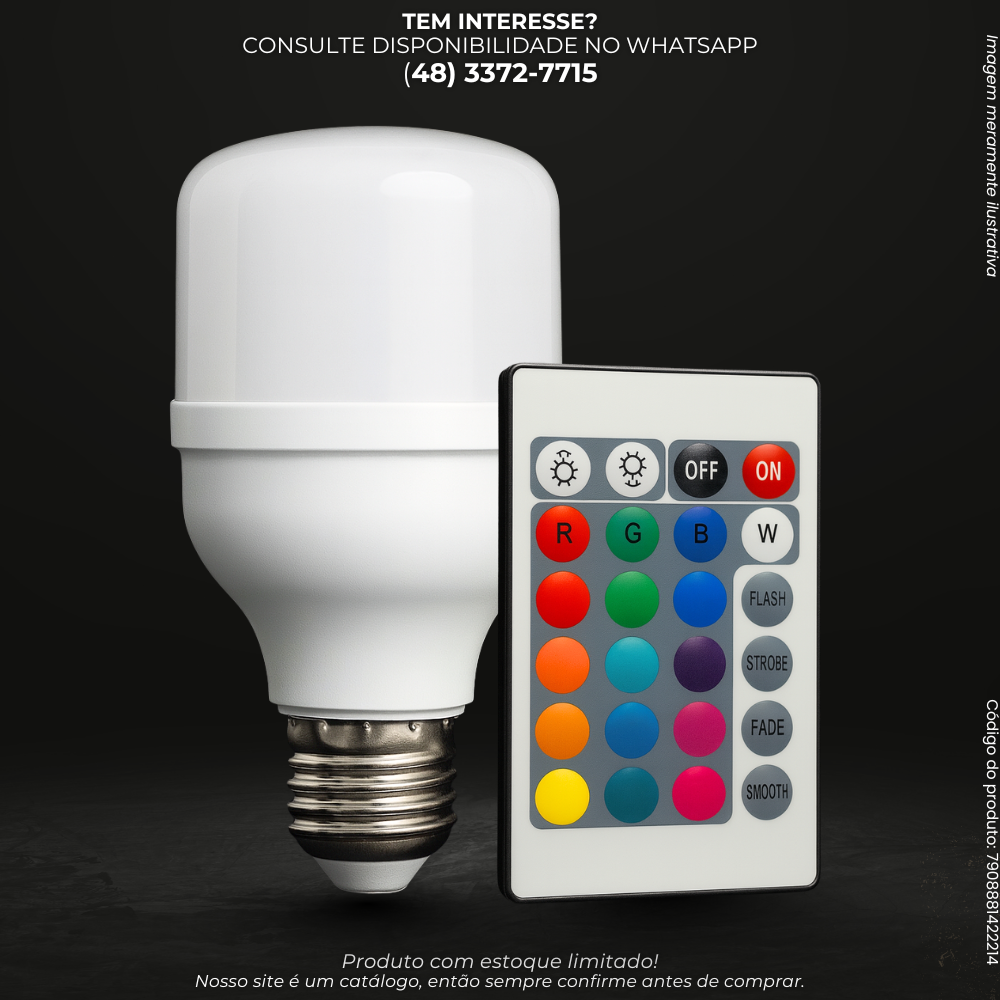 Lâmpada Inteligente RGB 9W com Controle via App e Soquete E27