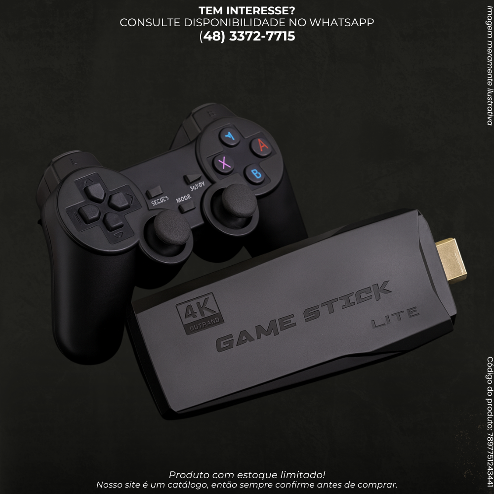 Console Retrô HDMI 2 Controles Sem Fio +10.000 Jogos