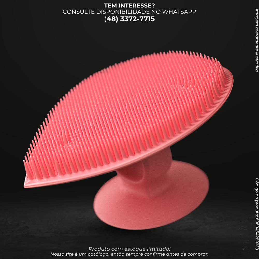 Escova de Silicone para Limpeza Facial e Corporal