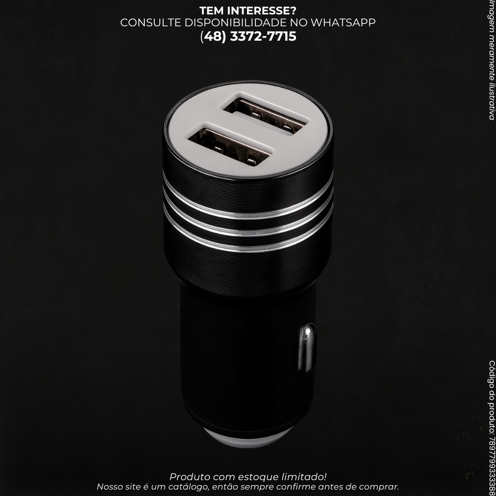 Carregador Veicular Kapbom 4.8A com 2 Entradas USB