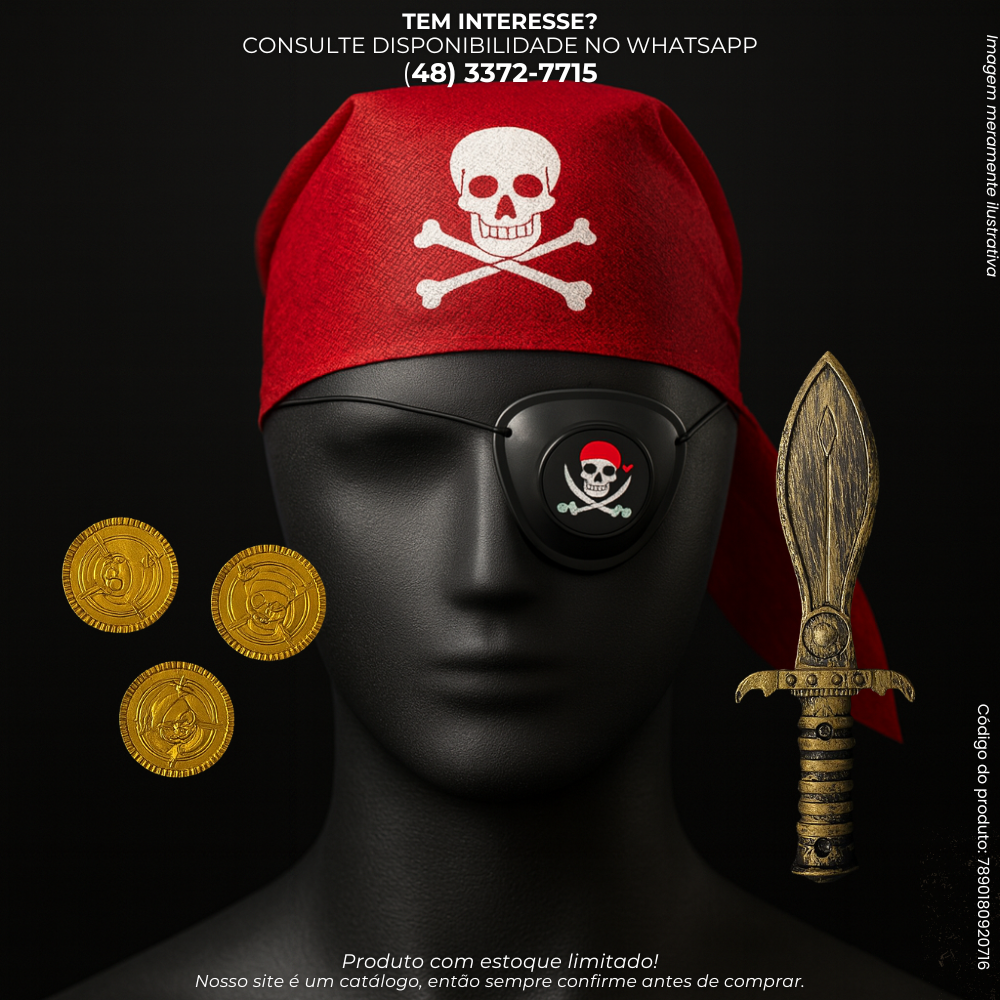 Kit Fantasia Pirata Infantil com Acessórios