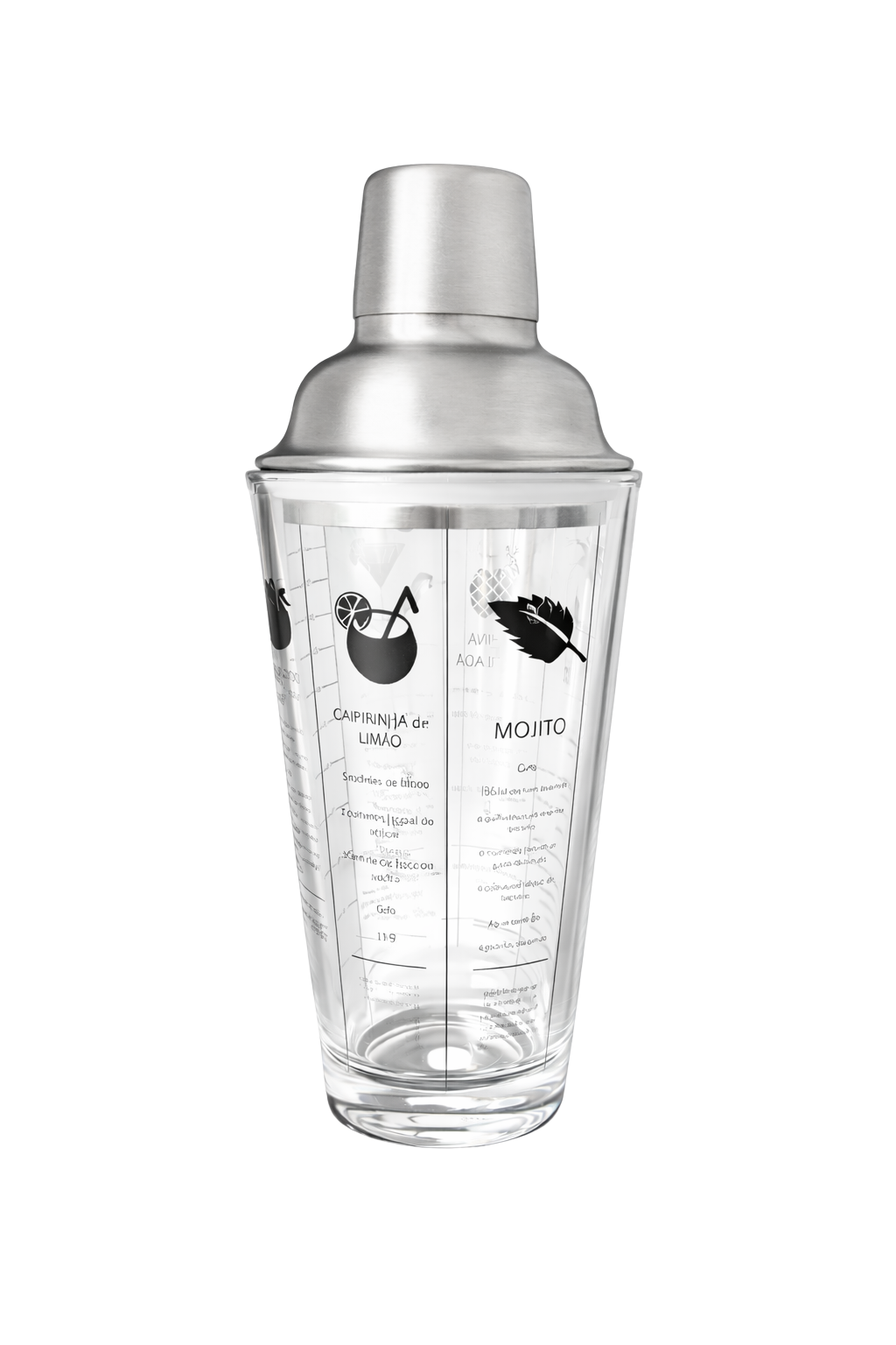 Coqueteleira de Vidro com Tampa Inox 500ml
