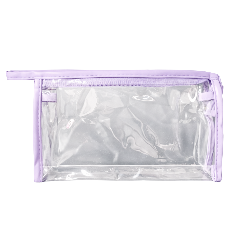 Necessaire Transparente com Zíper Lilás