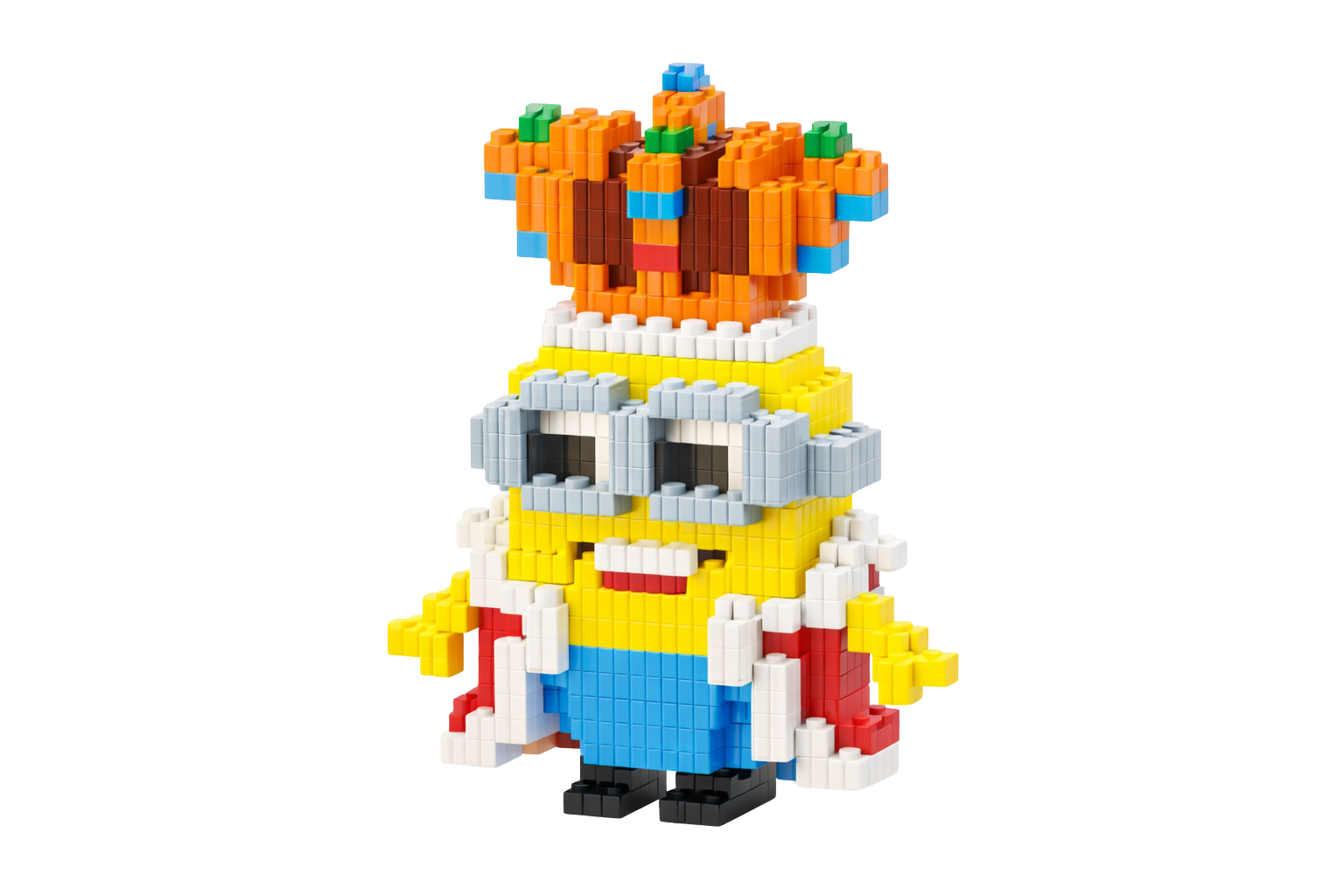 Blocos de Montar Personagem Amarelo com Coroa