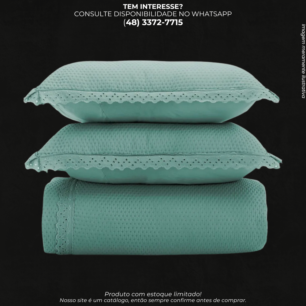 Kit Colcha Casal Romantic Corttex 3 Peças Matelassê Ultrassônico