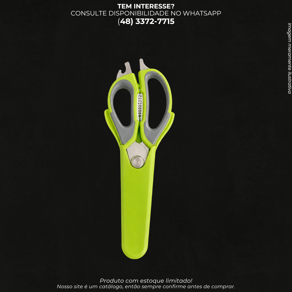 Tesoura de Cozinha Multiuso 7 em 1 com Capa Magnética B-TEK BT-681