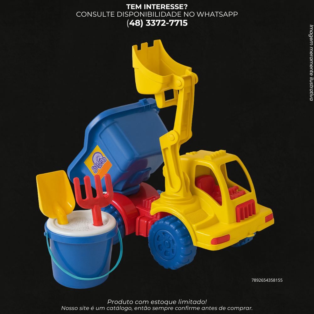 Caminhão Cargo Truck Infantil Da Onda com Balde e Acessórios