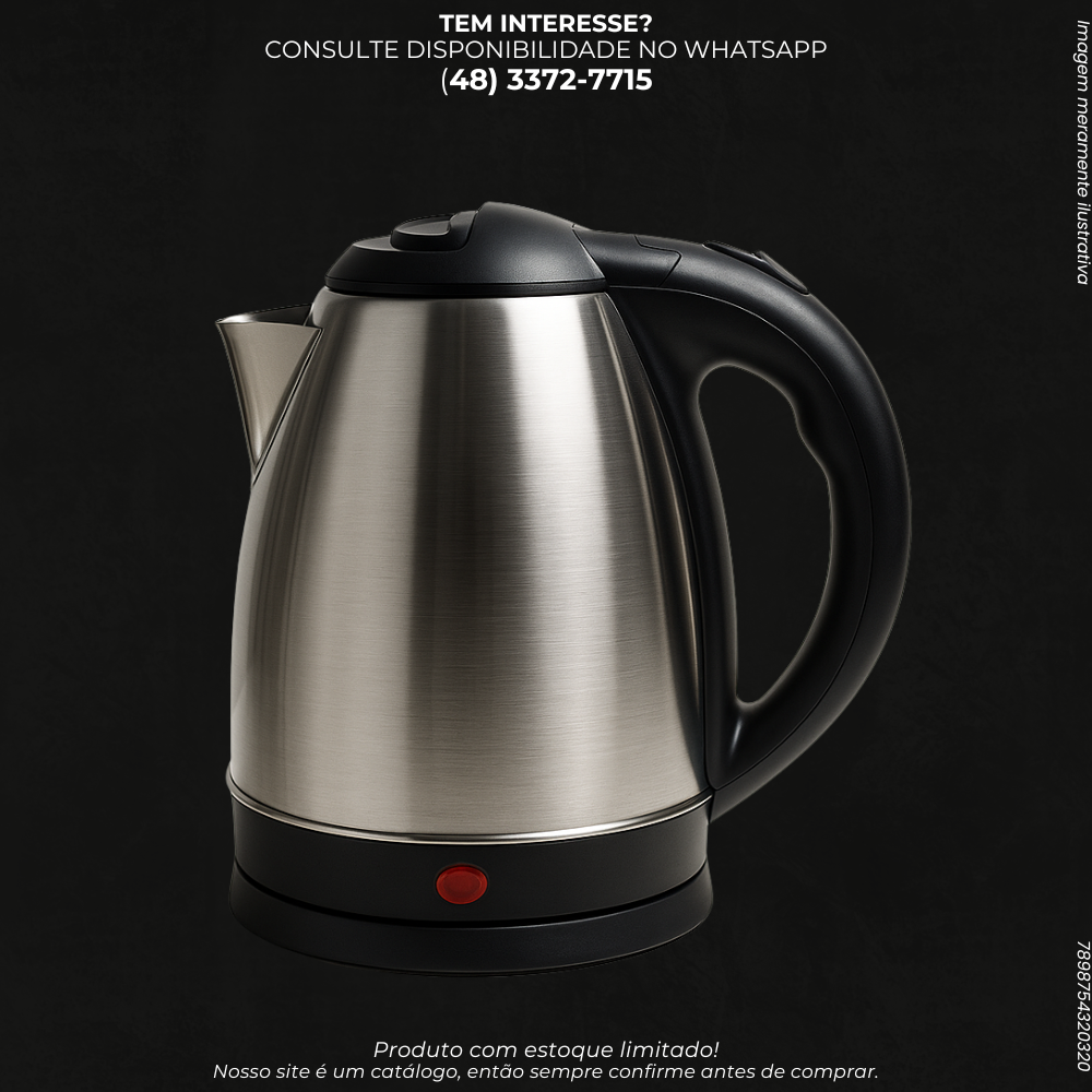 Chaleira Elétrica Inox 1,8L 1500W com Desligamento Automático