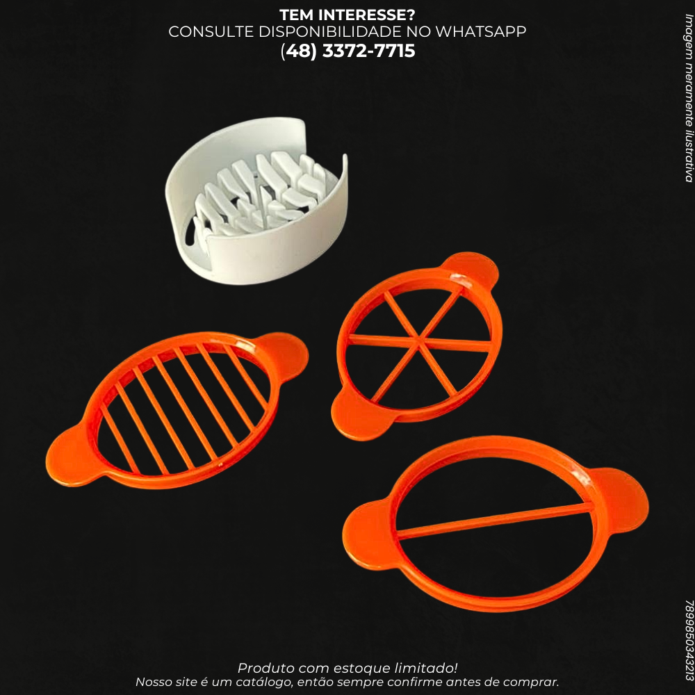 Kit Cortador de Ovos 4 em 1 – Fatiador e Decorador de Cozinha