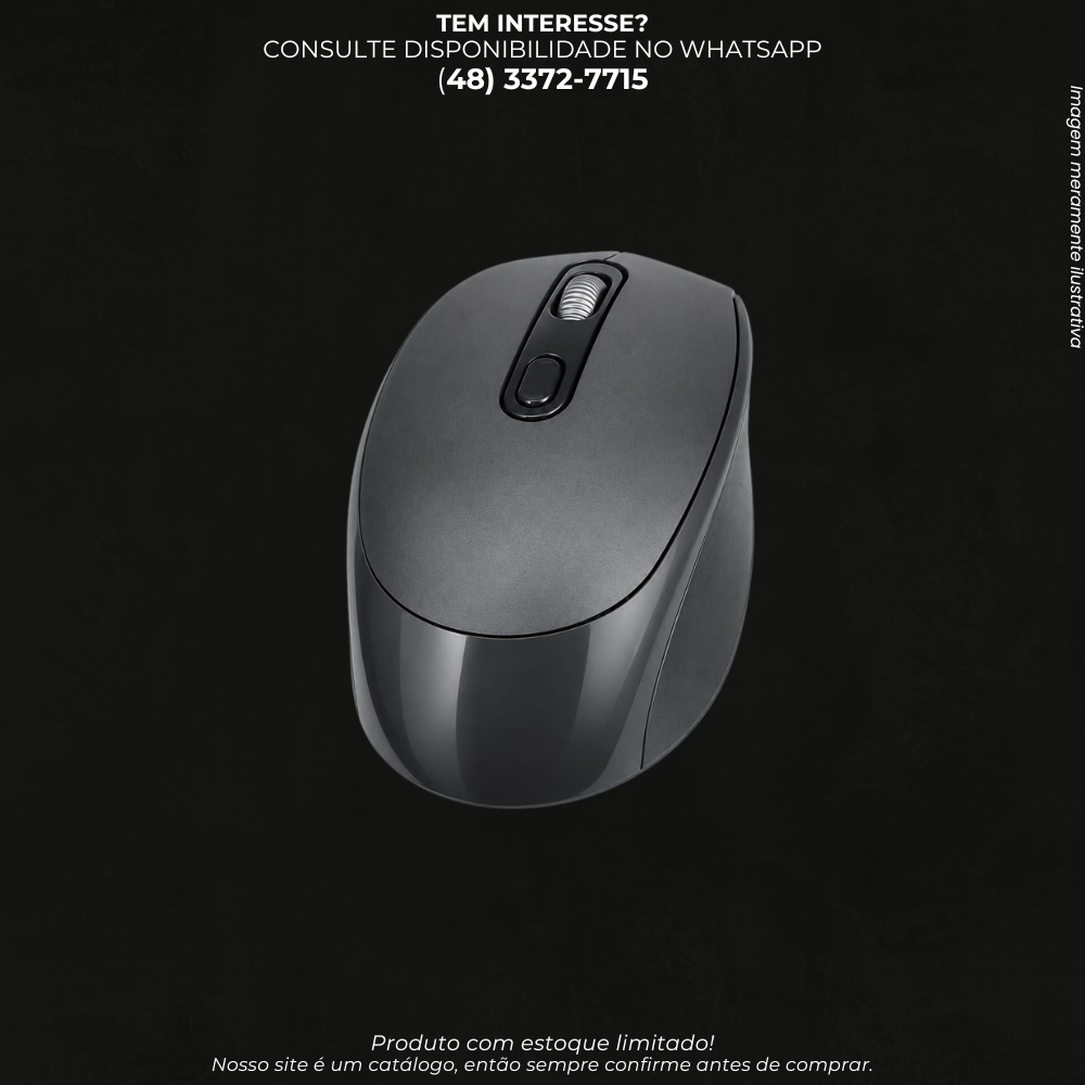 Mouse Sem Fio Wireless com Receptor USB – Preto LEY-172-A