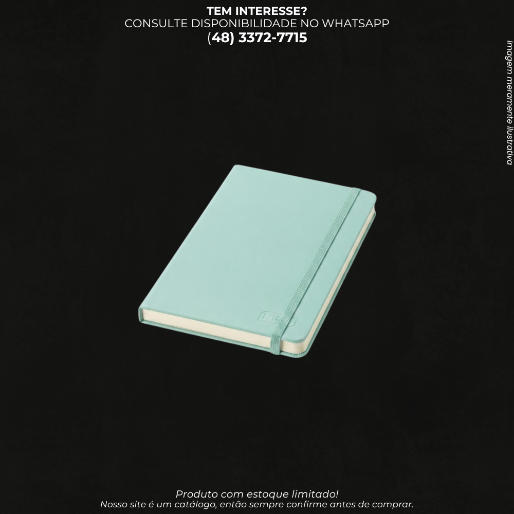 Caderneta de Anotações com Elástico – Capa Dura 96 FOLHAS PAUTADO LYKE 9X14CM